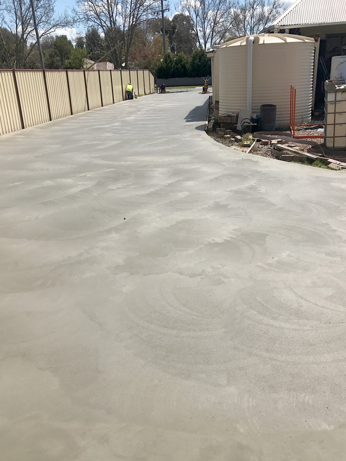 Plain concrete driveway